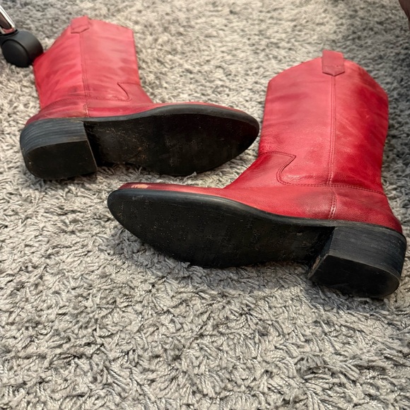Franco Sarto Red Leather Women's Boots - Picture 5 of 5